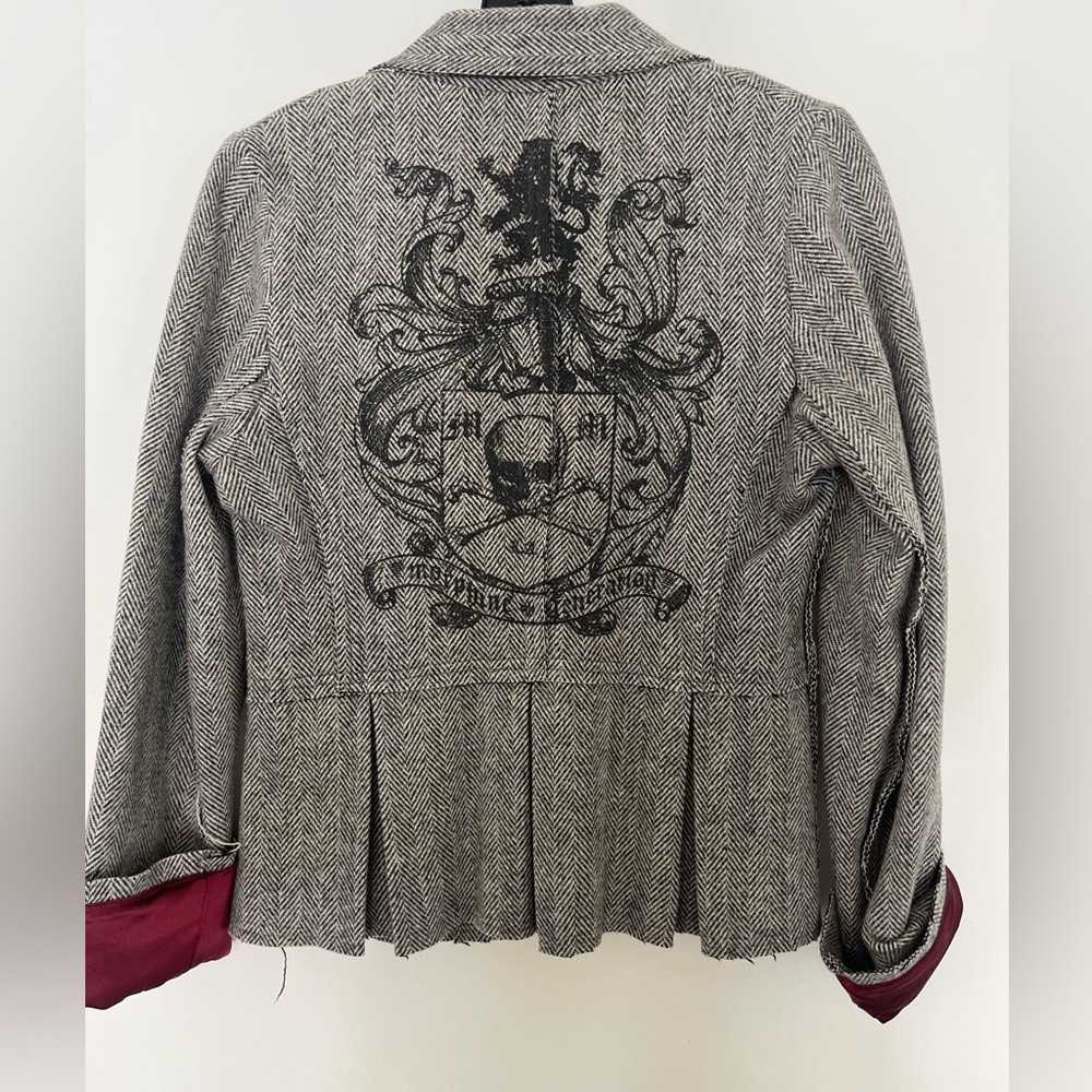 Morphine Generation Gray Herringbone Blazer Vintage Y2K Size S
